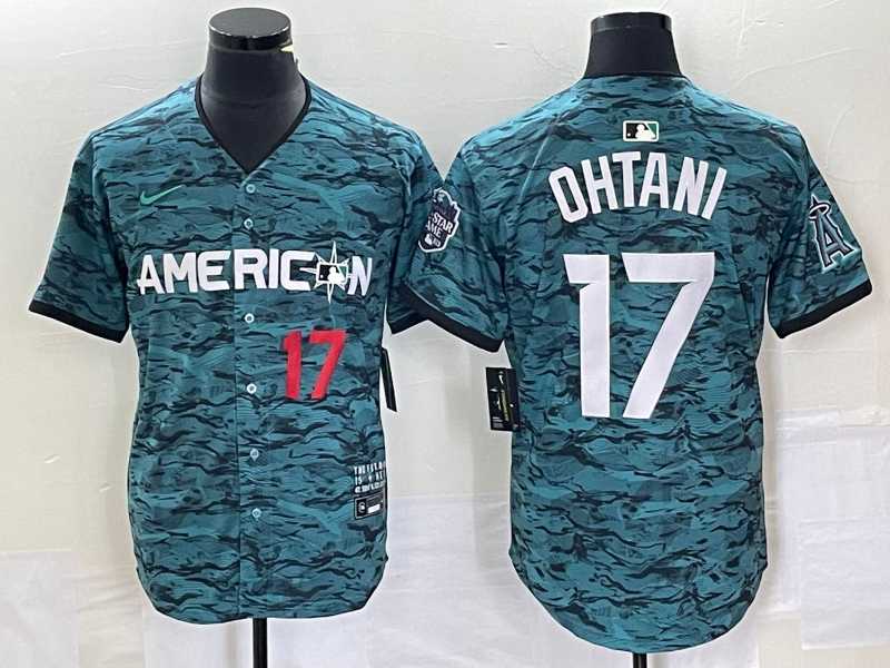 Men%27s Los Angeles Angels #17 Shohei Ohtani Number Teal 2023 All Star Cool Base Stitched Jersey1->los angeles angels->MLB Jersey